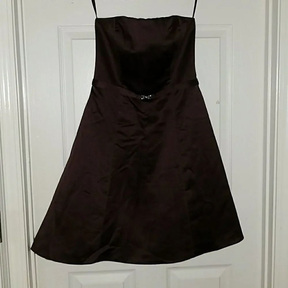 Michaelangelo brown strapless formal dress Sz 4